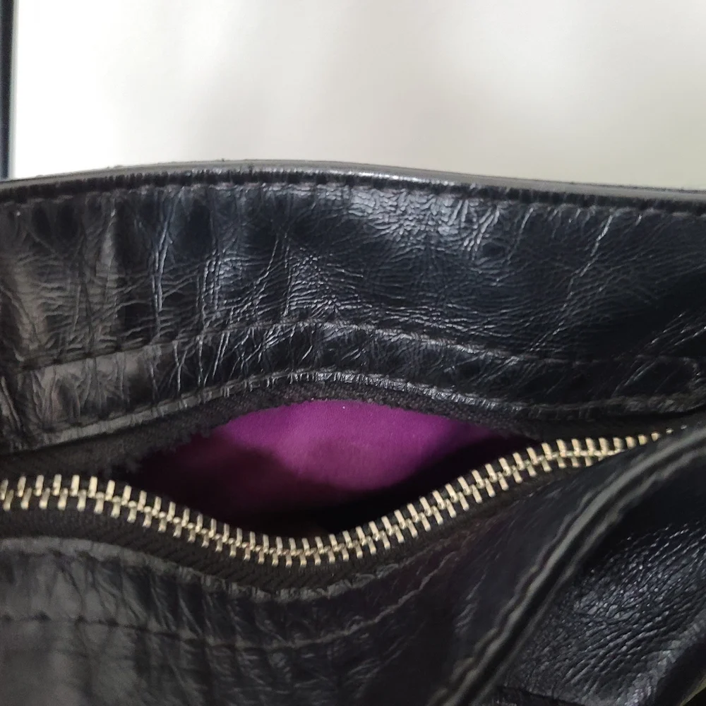 Coach Zoe Black Leather Hobo Shoulder Bag #F15478 - Picture 8 of 14